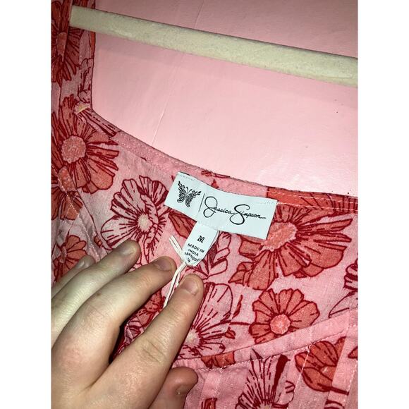 NWT Jessica Simpson Kera Floral Sleeveless Ruffle Top Size Medium - Picture 4 of 7